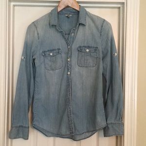 J Crew Keeper Chambray Shirt Size 4 EUC